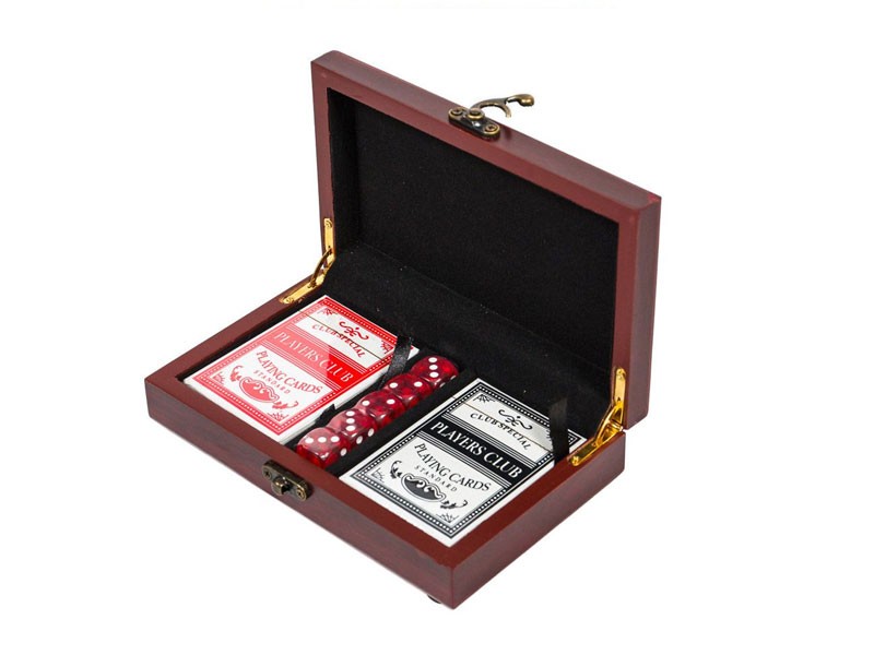 Card & Dice Set Rosewood Finish