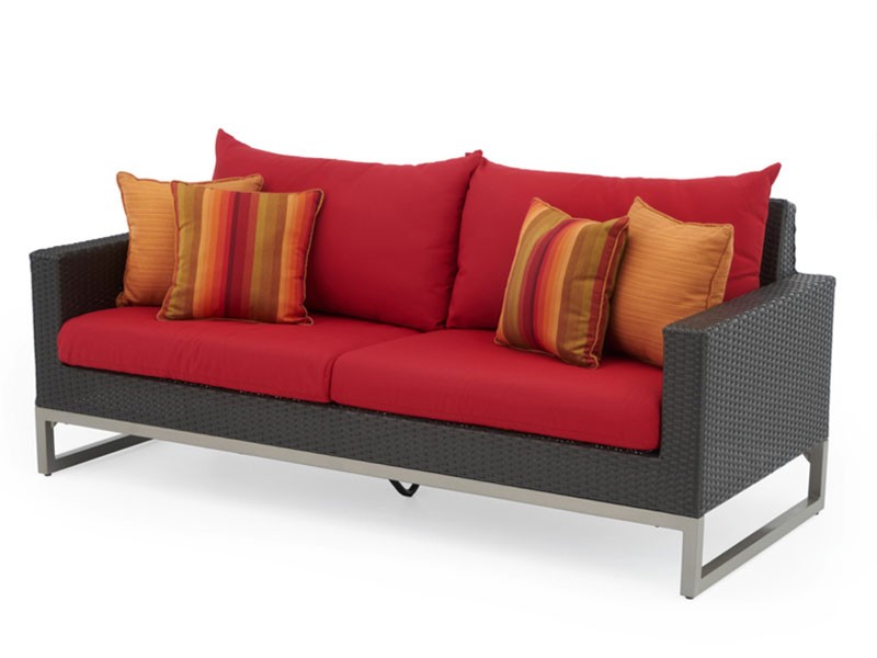 Milo Espresso 78in Sofa Sunset Red