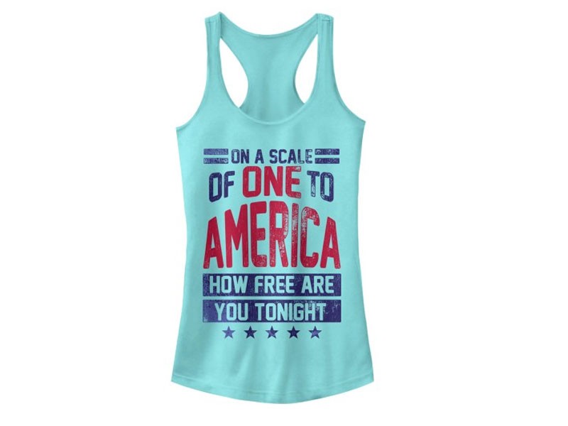Women's Tank Junior's 4th of July America How Free are You Tonight