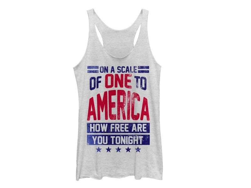 Women's Tank 4th Of July America How Free are You Tonight