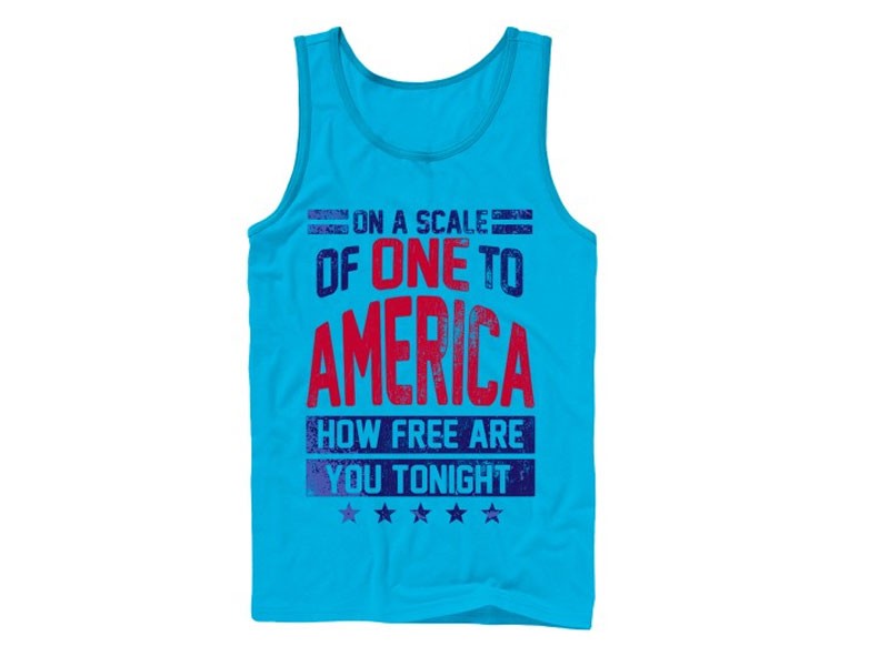 Men's Tank 4th of July America How Free are You Tonight