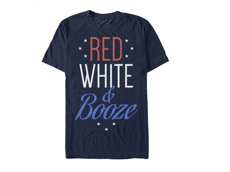 Men's T-Shirt 4th of July Red White and Booze