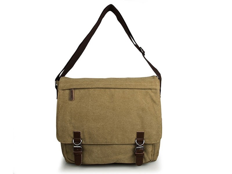 Commuter Men's Canvas Classic Messenger Bag Khaki Tan