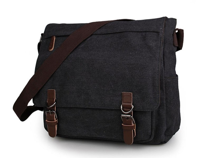 Commuter Men's Canvas Classic Messenger Bag Stone Gray