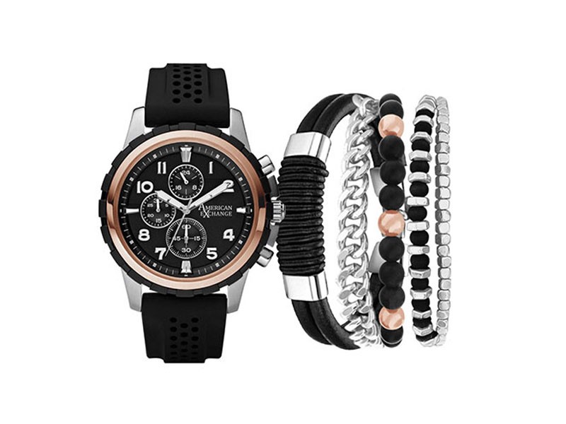 Men's American Exchange Watch & Bracelet Set