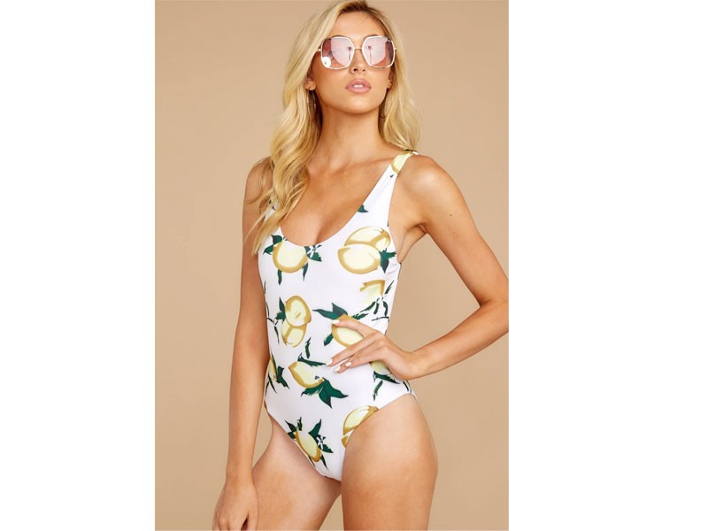 Feeling Salty Lemon Print One Piece Swimsuit