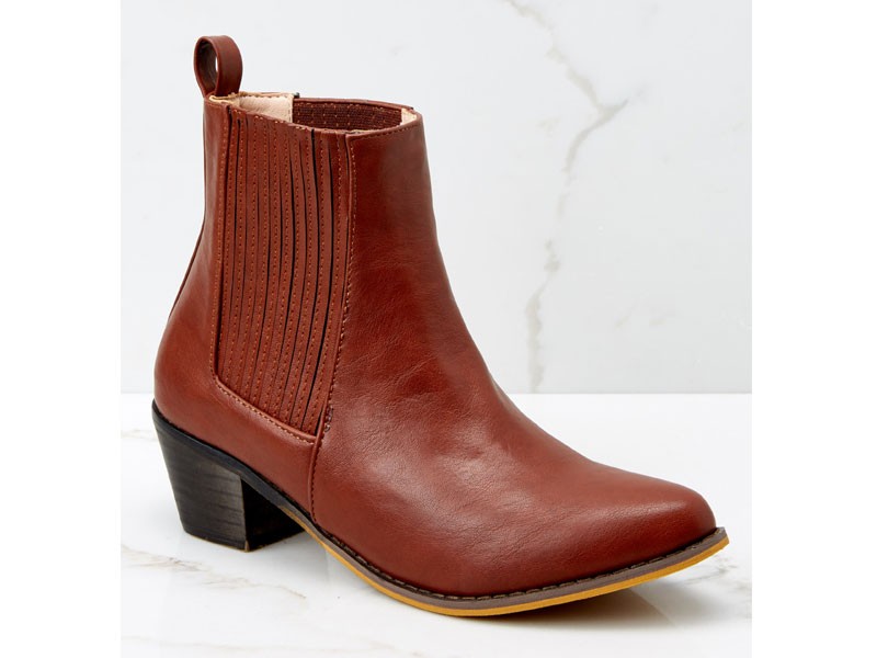 Kicking Around Whiskey Brown Ankle Boots For Women