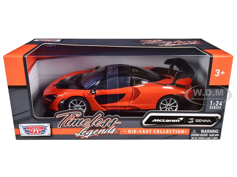 McLaren Senna Orange Metallic and Black Timeless Legends 1/24 Diecast Model Car