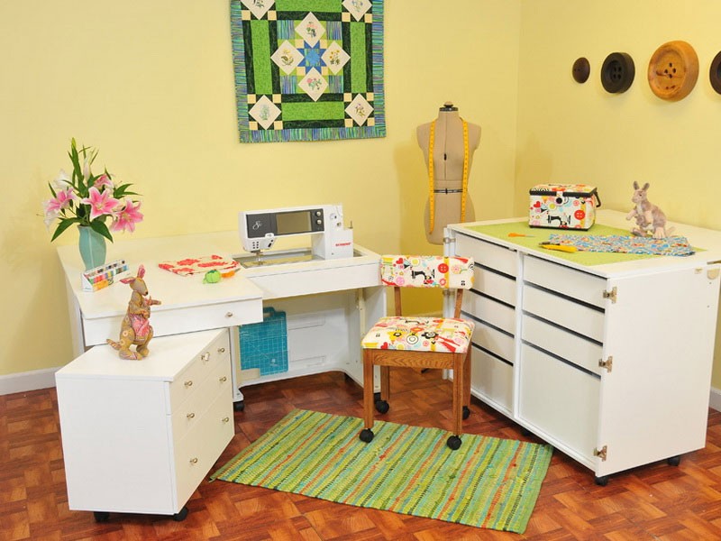 Kangaroo Kabinets Studio Combo WHITE Kangaroo & Joey Sewing Cabinets