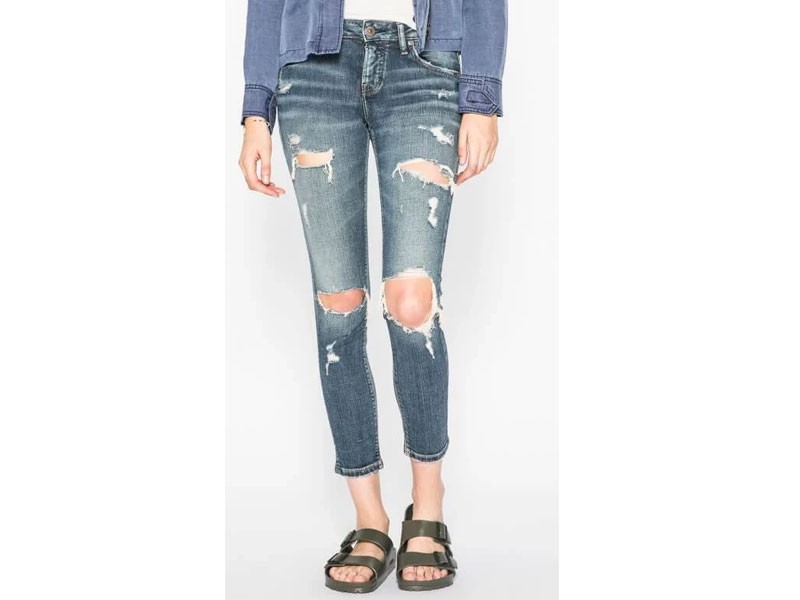 Silver Jeans Kenni Skinny Leg Girlfriend Jeans in Dark Wash for Women