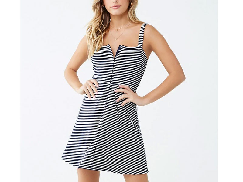 Striped Mini Dress For Women
