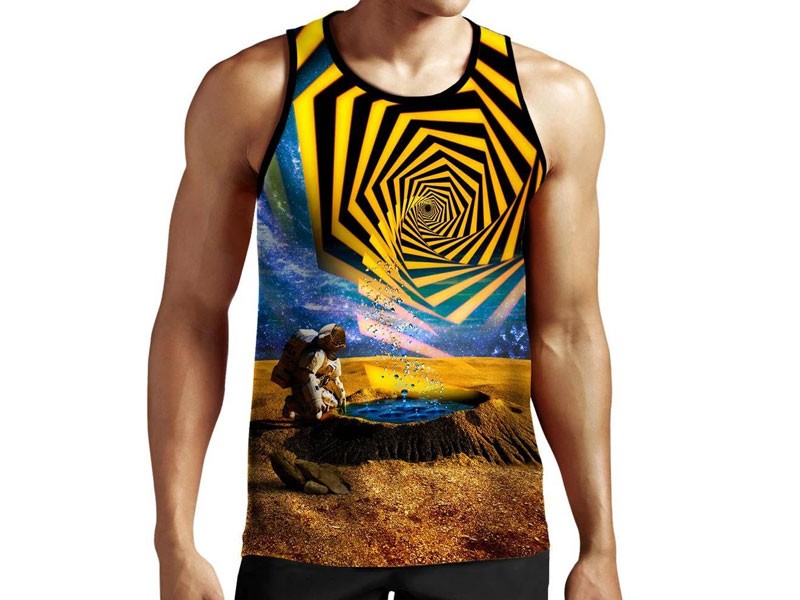 Men's Astronaut Yellow Portal Tank Top