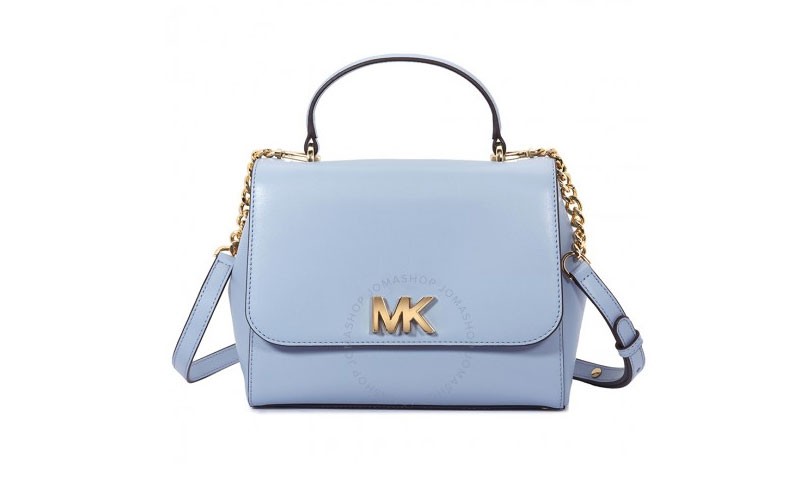 Michael kors Mott Medium Leather Satchel- Pale Blue