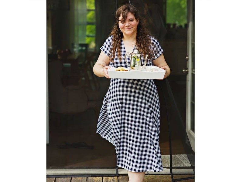 Women's Margaret Dress Navy and White Gingham