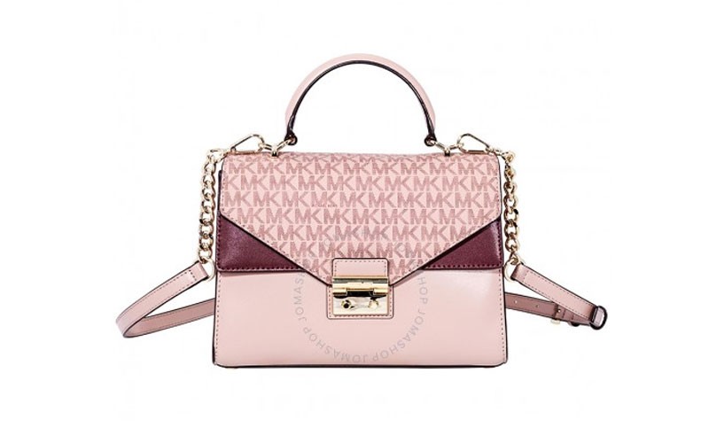 Michael Kors Sloan Leather Medium Satchel - Pink/Multi