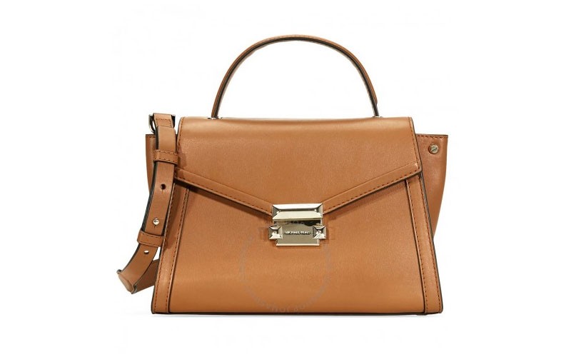 Michael Kors Whitney Medium Leather Satchel- Acorn