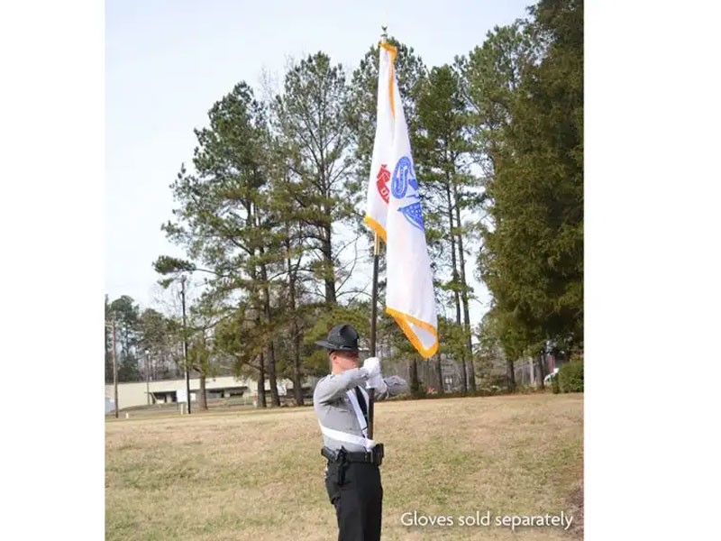 Jointed Oak Parade Pole Set Army Flag Double Belt