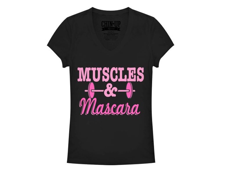 Junior's Barbell Muscles and Mascara Kid's T-Shirt