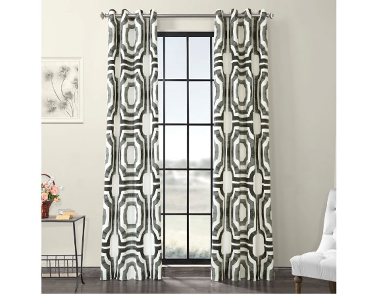 Mecca Steel Grommet Printed Cotton Curtain