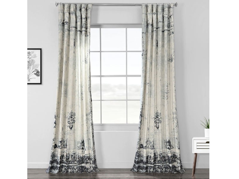 Bazaar Indigo Digital Printed Cotton Twill Curtain