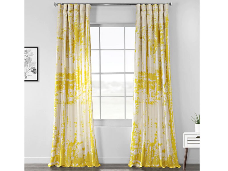 Arcade Yellow Digital Printed Cotton Twill Curtain