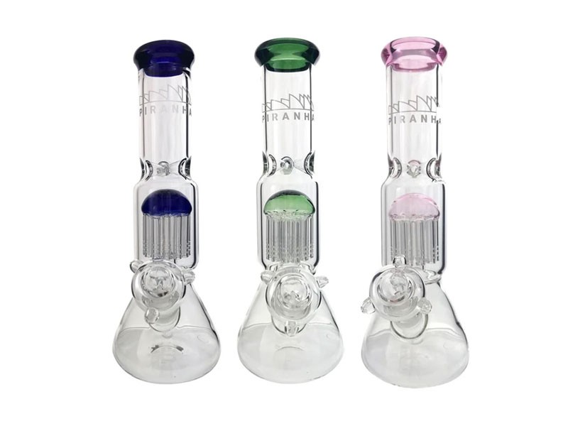 Beaker w/12 Arm Tree Perc Ice Pinch & High Tempo Decal Logo By Piranha