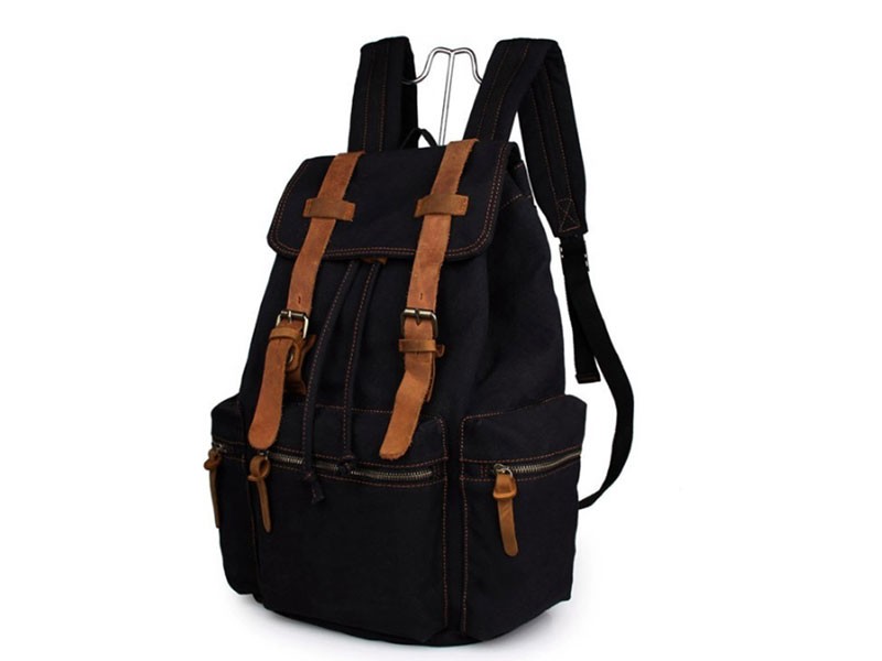 Costa Azul Vintage Canvas & Leather Rugged Day Backpack For Men
