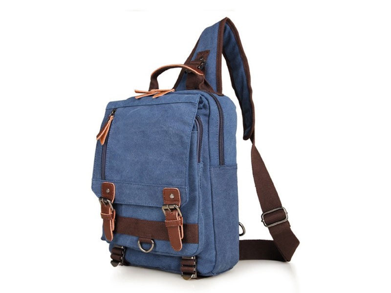 Hana Bay Men's Canvas Retro-style Single shoulder Cross Body Backpack