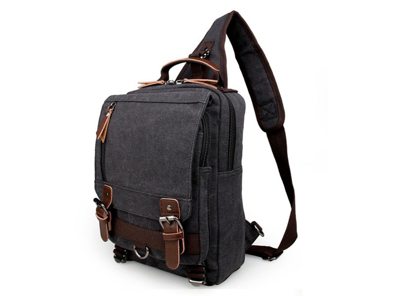 Hana Bay Men's Canvas Retro Style Single shoulder Cross Body Men's Backpack