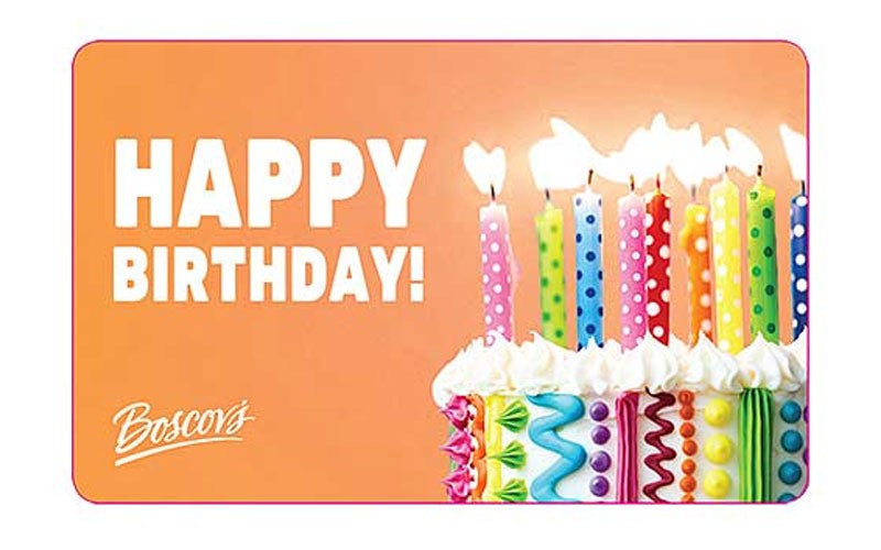 Boscov's Happy Birthday Candles Gift Card