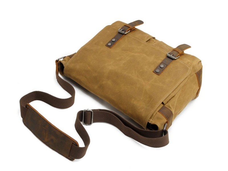 Vagabond Rugged Distressed Canvas & Leather Men's Cross Body Messenger Bag