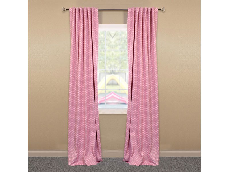 Pink Polka Dot Blackout Room Darkening Curtain