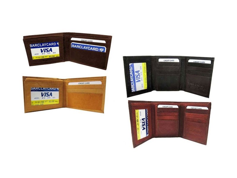 Genuine Leather Trifold & Bifold Men's Wallets