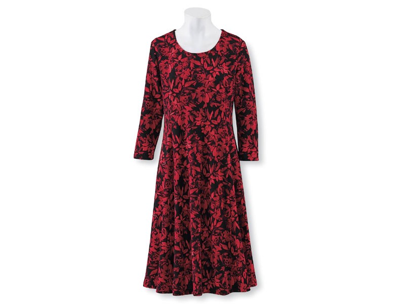 Fanciful Florals Crepe Dress For Women