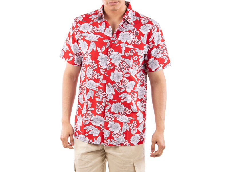 Kona Hawaiian Red Shirt For Men