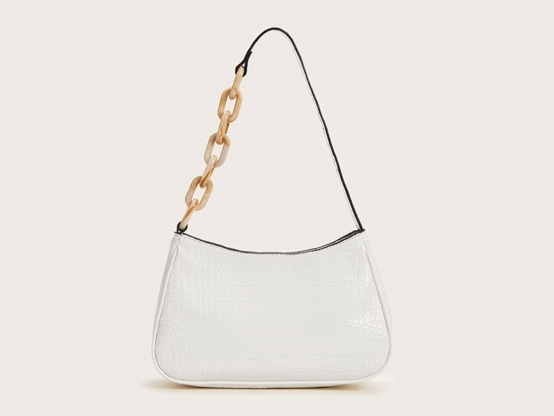 Croc Embossed Baguette Bag For Women