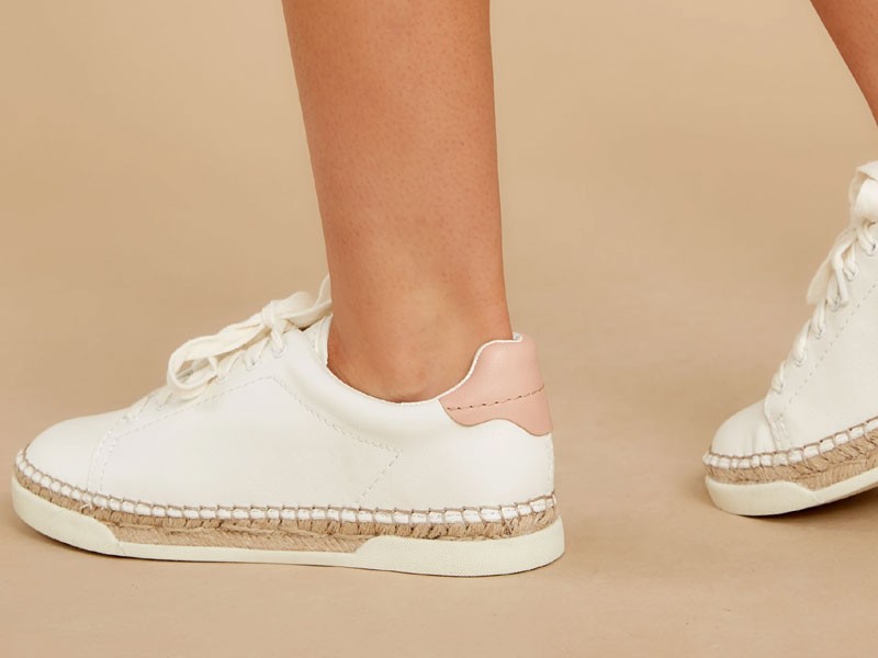 Madox White Leather Sneakers For Women