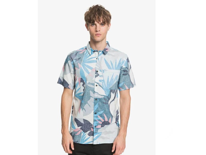 Quiksilver Tropic Flows Woven Shirt For Men in Blue Floral