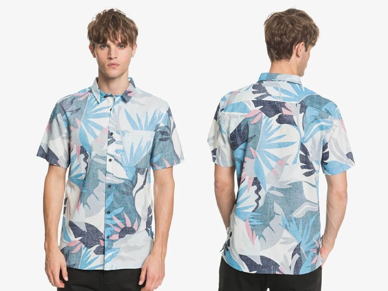 Quiksilver Tropic Flows Woven Shirt for Men in Blue Floral