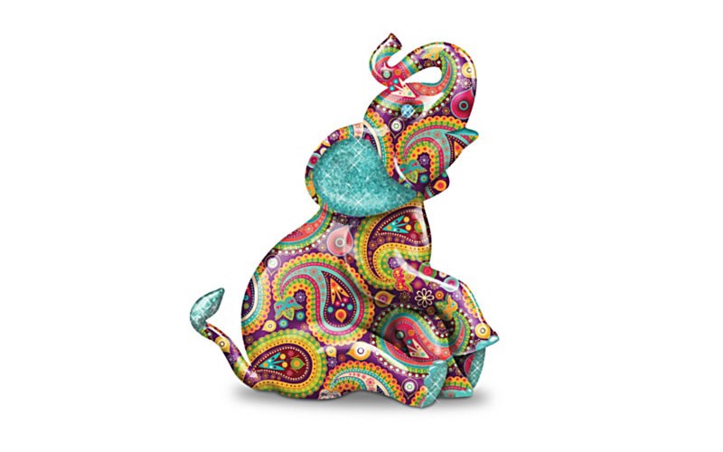 Graceful Elegance Paisley-Patterned Elephant Fig