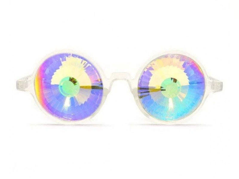 Clear Kaleidoscope Rainbow Wormhole Glasses For Men & Women