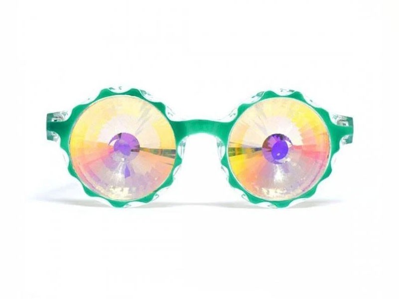 Crown Green Kaleidoscope Women's Glasses Rainbow Wormhole