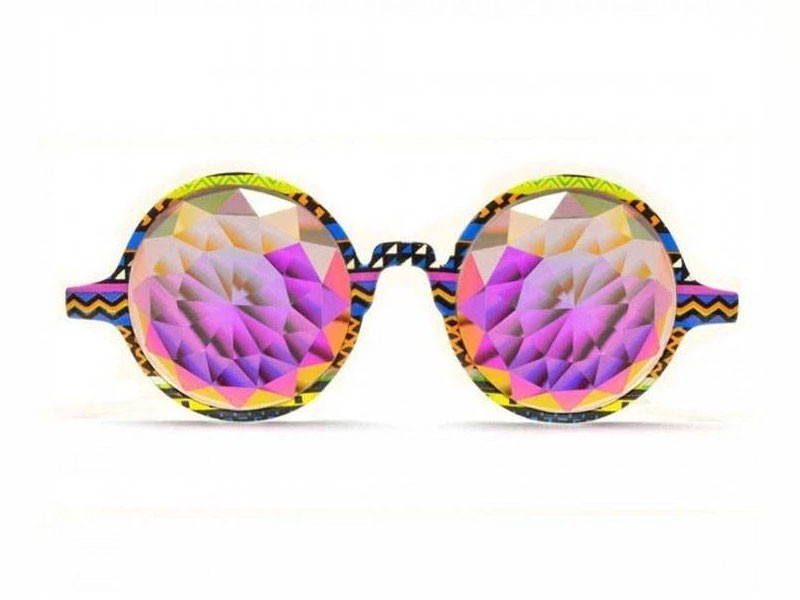 Tribal Kaleidoscope Rainbow Fractal Men's Glasses