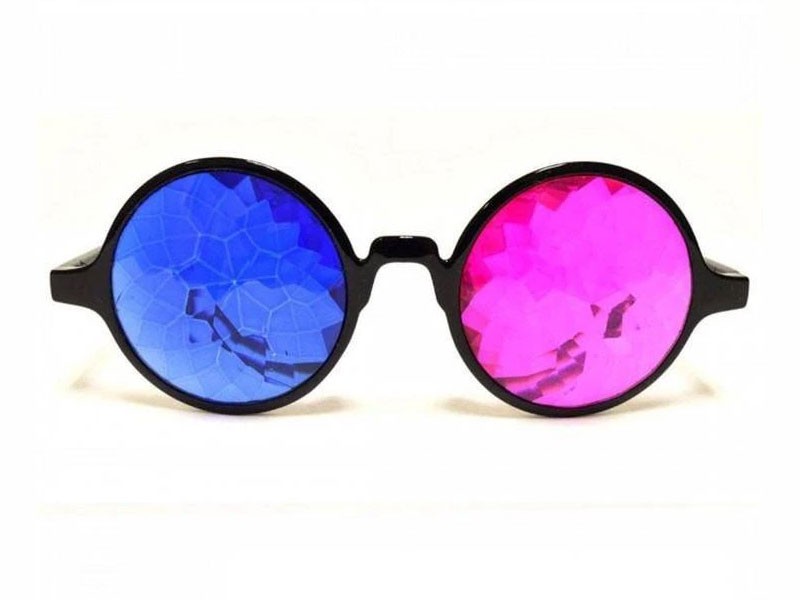 GloFX 3D Black Kaleidoscope Men's Glasses Sapphire & Magenta