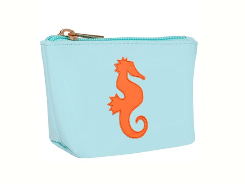 Light Blue Mini Avery with Orange Seahorse Bag For Women