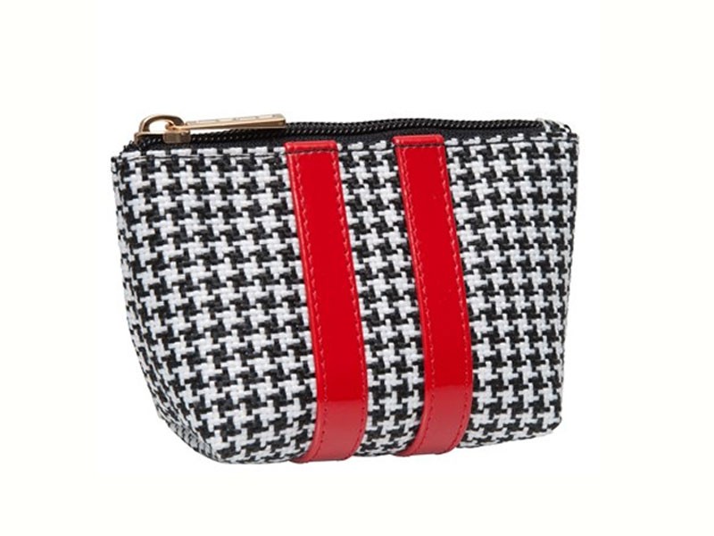 Women's Hounds tooth Mini Avery Bag With Red Double Stripes