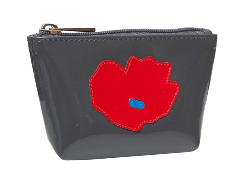 Charcoal Mini Avery with Red Poppy Bag For Women