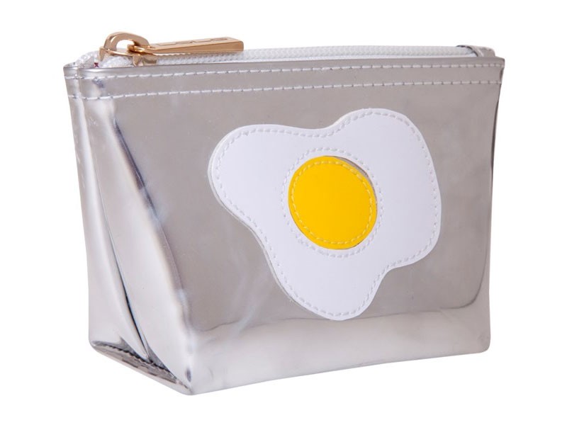 Shiny Silver Mini Avery with White Fried Egg Women's Bag