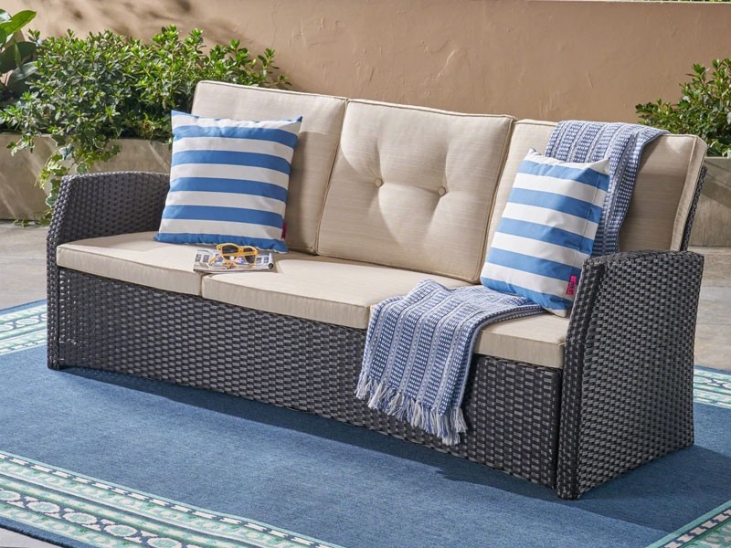 Amigo Outdoor 3 Seater Wicker Sofa