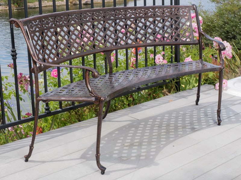 Bainbridge Outdoor Antique Copper Cast Aluminum Bench